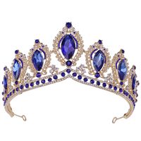 Retro Crown Alloy Inlay Artificial Gemstones Crown 1 Piece sku image 4