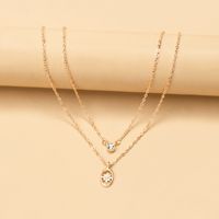 Fashion Square Water Droplets Artificial Gemstones Alloy Wholesale Pendant Necklace sku image 1