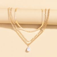 Fashion Square Water Droplets Artificial Gemstones Alloy Wholesale Pendant Necklace sku image 6