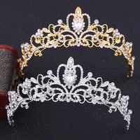 Simple Style Water Droplets Alloy Inlay Rhinestones Crown 1 Piece main image 4