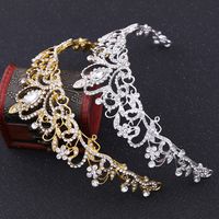 Simple Style Water Droplets Alloy Inlay Rhinestones Crown 1 Piece main image 3