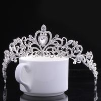 Simple Style Water Droplets Alloy Inlay Rhinestones Crown 1 Piece main image 1