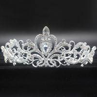 Simple Style Water Droplets Alloy Inlay Rhinestones Crown 1 Piece sku image 1