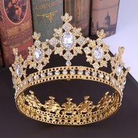 Fashion Round Alloy Inlay Rhinestones Crown 1 Piece main image 3