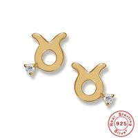 Simple Style Constellation Sterling Silver Inlay Zircon Ear Studs 1 Pair sku image 1