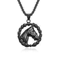 Fashion Horse Titanium Steel Polishing Pendant Necklace 1 Piece sku image 6