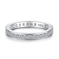 Wholesale Basic Solid Color Sterling Silver Inlay High Carbon Diamond Rings sku image 6