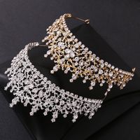 Fashion Water Droplets Alloy Inlay Zircon Crown 1 Piece main image 6