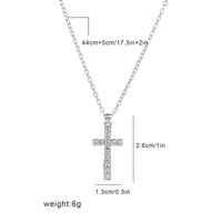 Hip-hop Cross Alloy Plating Rhinestone Pendant Necklace 1 Piece main image 3