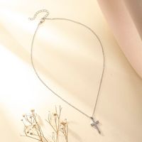 Hip-hop Cross Alloy Plating Rhinestone Pendant Necklace 1 Piece main image 6