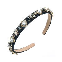 Vintage Style Simple Style Classic Style Geometric Cloth Plating Inlay Artificial Rhinestones Hair Band 1 Piece sku image 4