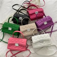 Mujeres Pequeña Primavera Verano Cuero Sintético Color Sólido Moda Cuadrado Gire La Tapa Bolso main image 6