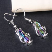 Fashion Geometric Copper Inlay Crystal Drop Earrings 1 Pair sku image 1