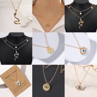 1 Piece Fashion Devil's Eye Snake Alloy Inlay Artificial Diamond Women's Pendant Necklace main image 1