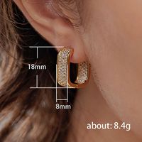 Shiny U Shape Copper Inlay Zircon Earrings 1 Pair main image 4
