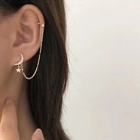 1 Piece Vacation Modern Style Simple Style Moon Alloy Plating Artificial Rhinestones Women's Drop Earrings main image 1