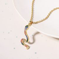 1 Piece Fashion Devil's Eye Snake Alloy Inlay Artificial Diamond Women's Pendant Necklace sku image 5