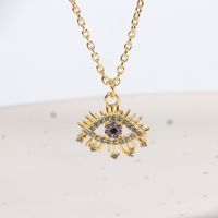 1 Piece Fashion Devil's Eye Snake Alloy Inlay Artificial Diamond Women's Pendant Necklace sku image 4