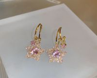 Fashion Heart Shape Crystal Inlay Rhinestones Earrings 1 Pair sku image 2