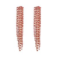 1 Pair Luxurious Fashion Classic Style Tassel Alloy Tassel Inlay Rhinestones Gold Plated Silver Plated Women's Drop Earrings sku image 2