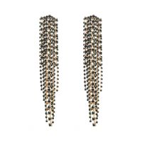 1 Pair Luxurious Fashion Classic Style Tassel Alloy Tassel Inlay Rhinestones Gold Plated Silver Plated Women's Drop Earrings sku image 3