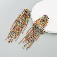 1 Pair Luxurious Fashion Classic Style Tassel Alloy Tassel Inlay Rhinestones Gold Plated Silver Plated Women's Drop Earrings main image 9