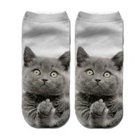 Unisex Sports Cat Polyester Cotton Polyester Printing Ankle Socks A Pair sku image 1