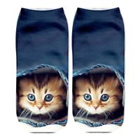 Unisex Sports Cat Polyester Cotton Polyester Printing Ankle Socks A Pair sku image 5