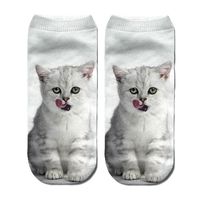 Unisex Sports Cat Polyester Cotton Polyester Printing Ankle Socks A Pair sku image 3
