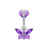 Fashion Butterfly Copper Plating Zircon Belly Ring 1 Piece sku image 4