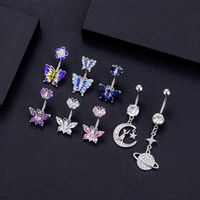 Fashion Butterfly Copper Plating Zircon Belly Ring 1 Piece main image 4