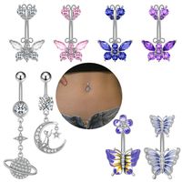 Fashion Butterfly Copper Plating Zircon Belly Ring 1 Piece main image 1