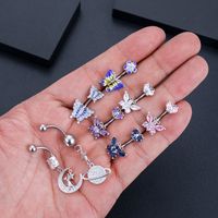 Fashion Butterfly Copper Plating Zircon Belly Ring 1 Piece main image 5