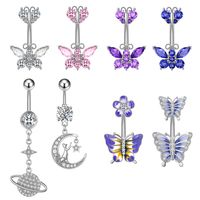 Fashion Butterfly Copper Plating Zircon Belly Ring 1 Piece main image 3