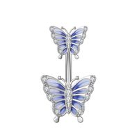 Fashion Butterfly Copper Plating Zircon Belly Ring 1 Piece sku image 8