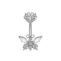 Fashion Butterfly Copper Plating Zircon Belly Ring 1 Piece sku image 1