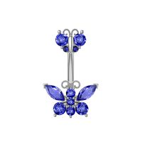 Fashion Butterfly Copper Plating Zircon Belly Ring 1 Piece sku image 3