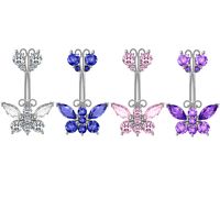 Fashion Butterfly Copper Plating Zircon Belly Ring 1 Piece main image 2