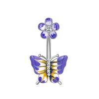 Fashion Butterfly Copper Plating Zircon Belly Ring 1 Piece sku image 9