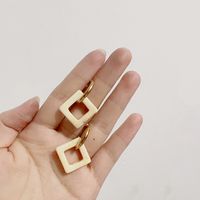 Einfacher Stil Quadrat Rostfreier Stahl Überzug Ohrringe 1 Paar sku image 2