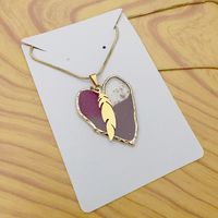 Fashion Animal Heart Shape Butterfly Stainless Steel Epoxy Pendant Necklace 1 Piece sku image 3