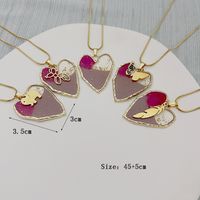 Fashion Animal Heart Shape Butterfly Stainless Steel Epoxy Pendant Necklace 1 Piece main image 3
