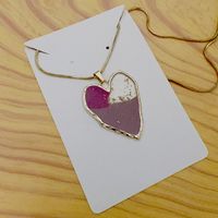 Fashion Animal Heart Shape Butterfly Stainless Steel Epoxy Pendant Necklace 1 Piece sku image 2