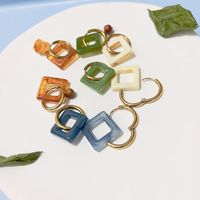 Simple Style Square Stainless Steel Plating Earrings 1 Pair main image 1