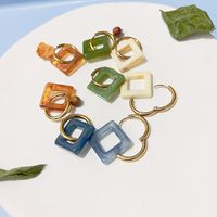 Simple Style Square Stainless Steel Plating Earrings 1 Pair main image 5