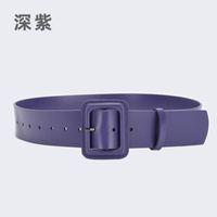 Casual Solid Color Leather Buckle Women's Leather Belts 1 Piece sku image 26