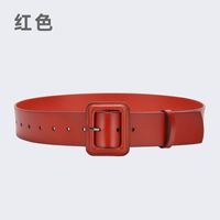 Casual Solid Color Leather Buckle Women's Leather Belts 1 Piece sku image 24