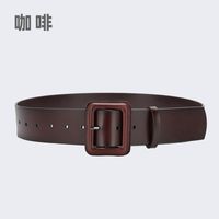 Casual Solid Color Leather Buckle Women's Leather Belts 1 Piece sku image 21