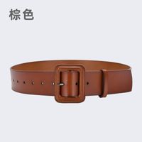 Casual Solid Color Leather Buckle Women's Leather Belts 1 Piece sku image 28