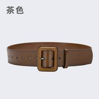 Casual Solid Color Leather Buckle Women's Leather Belts 1 Piece sku image 22